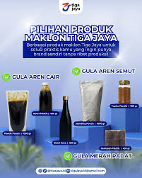Mau punya brand produk sendiri tanpa ribet produksi? Ini Solusinya!🚀 Kini kamu bisa mulai bisnis dengan lebih mudah lewat layanan maklon dari Tiga Jaya. Kamu bisa maklon berbagai produk gula berkualitas dengan