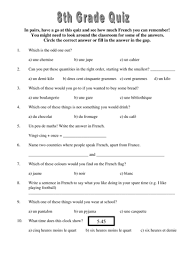 8th grade trivia questions and answers. Quiz For Start Of 8th Grade Teaching Resources