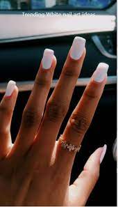 30 Simple Trending White Nail Design Ideas Nails Acrylicnailstrends Viereckige Nagel Trendige Nagel Kunstliche Nagel