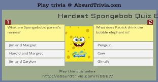 Challenge them to a trivia party! Hardest Spongebob Quiz Ever
