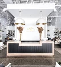 Straight On View Of Our Ldshoppe Front Desk Felt Strange To Be Away From The Store For A Week But Salon Interior Design Front Desk Design Spa Interior Design