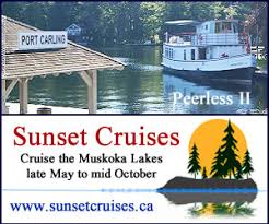 The ambience of the lake creates a huge magnetic aura, which continues to draw all its' visitors back time and the number of lake rosseau waterfront cottages sold per year is roughly 30. Sunset Cruises Peerless Ii Port Carling Lakes Muskoka Rosseau Ontario Event Directory