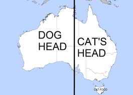Distractify 27 Astonishing Things That Can Never Be Unseen Again Australia Is Made Up Of A Dog Head And A Cat Head Jokes Memes Puns More Pinterest