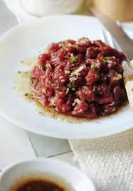 Tartare De Boeuf Et Vinaigrette Black Chicoree Recette Tartare De Boeuf Carpaccio De Poisson Tartare