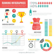 running infographic with different charts vector free download