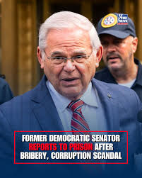 FALL FROM GRACE: From the U.S. Senate to a prison cell — disgraced former  Sen. Bob Menendez reports to federal prison today to begin his 11-year  sentence after a bribery and corruption