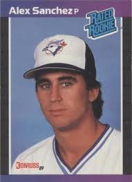 1990 Donruss Alex Sanchez Rated rookie card No Dot Period After Inc error