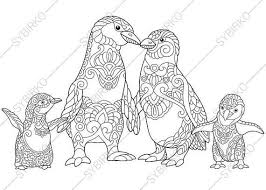Coloring Pages For Adults Digital Coloring Pages Penguins Etsy Penguin Coloring Pages Coloring Pages Coloring Books