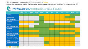 Fishing Calendar Papagayo Gulf Costa Rica Sport Fishing