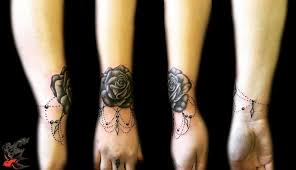 Ornamental Rose Bracelet Tattoo Tattoo Bracelet Tattoos Wrist Bracelet Tattoo