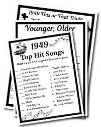 Birthday Song For Mom Download 1949 Birthday Trivia Game 1949 Birthday Parties Instant Etsy In 2020 70th Birthday Party Ideas For Mom 70th Birthday Ideas For Mom Trivia Games