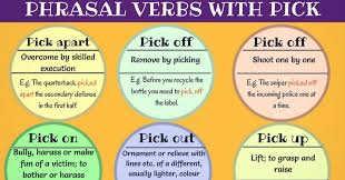 Useful Phrasal Verbs With Pick English Verbs Learn English Phrasal Verbs With Meaning