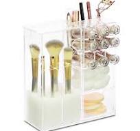 #COM6320 Clear Acrylic Makeup Organizer Case with Beads