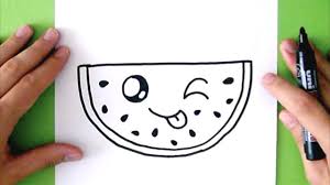 How To Draw A Cute Watermelon Super Easy Cute Easy Drawings Easy Drawings Cute Drawings