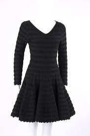Alaia Paris Black Heart Patterned Knit Fit And Flare Cocktail Dress Fit And Flare Cocktail Dress Knit Cocktail Dress Clothes Design