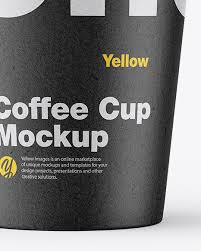 Kraft Coffee Cup Mockup In Cup Bowl Mockups On Yellow Images Object Mockups