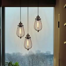 Foyer brushed nickel traditional white glass bell pendant light. Vintage Cage Entryway Led Pendant Light Loft Industrial Ceiling Pendant Fixtures Beautifulhalo Com