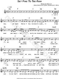 Full set fire to the rain lyrics. Adele Set Fire To The Rain Sheet Music Leadsheet In D Minor Transposable Download Print Sku Mn0095411