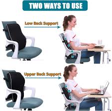 Amazon Com Lumbar Support Pillow For Office Chair Car Memory Foam Back Cushion For Back Pain Relief Improve Posture Large Back Pillow For Computer Gaming Chair Recliner With Mesh Cover Double Adjustable Straps