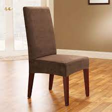 Sure Fit Soft Suede Shorty Dining Room Chair Slipcover Chocolate Dining Room Chair Slipcovers Dining Chair Slipcovers Slipcovers For Chairs