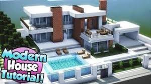 Minecraft How To Build A Large Modern House Tutorial 15 Minecraft House Tutorials Minecraft Modern Modern Minecraft Houses