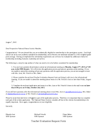 Honor Society Letter Doc Template | Pdffiller