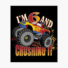 Her cutie mark is a violet treble clef. I M 6 And Crushing It 6th Birthday Child Monster Truck Party Print Poster By Grabitees Redbubble