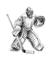 Hockey Goalie Player. Hand Drawn Sketch. Winter Sport. Vector Illustration  Of Paints 2238329 Vector Art At Vecteezy