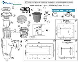 Pentair American Products Admiral In Ground Skimmer Parts