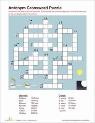 Third Grade Reading Writing Worksheets Antonym Crossword Puzzle Crossword Antonym Crossword Puzzle