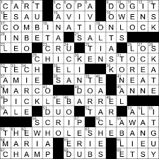La Times Crossword 5 Aug 19 Monday Laxcrossword Com