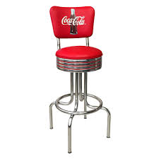 Barstool comforts offers strong, comfy barstools, friendly service, and free design advice. Vitro 264782rbcbb30 Bar Stool Coca Cola Red Disc Icon Chrome Ring W Red Striping 30 H