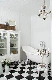63 Perfect Shabby Chic Bathroom Ideas That You Would Love To Apply To Your Bathroom Shabby Chic Bathroom Black White Rooms Bathroom Tile Designs