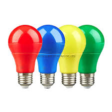 China New 3w 5w 7w 9w A60 E27 B22 Color Led Light Bulb Red Blue Green Yellow White Colour For Festival Christmas Decorative China Led Colour Bulb Led Bulb
