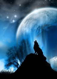 This howling wolf design features a silhouette of a wolf howling at the moon by a creepy dead tree. Wolf Howling At The Moon Wolf Background Scenery Fantasy Wolf
