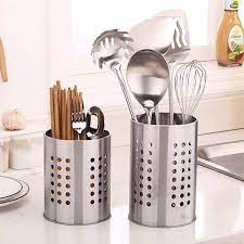 5 out of 5 stars. Stainless Steel Kitchen Cooking Utensils Holder Crock Drainer Flatware Caddy Cutlery Organizer Tableware Storage Serving Tool Jik Wish