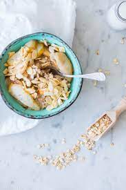 Maybe you would like to learn more about one of these? Oatmeal Porridge With Grilled Pear And Roasted Almond Flakes