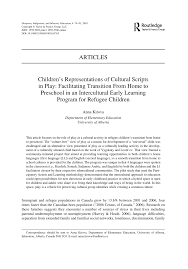 And the biggest game we play is to forget our true identity. Pdf Children S Representations Of Cultural Scripts In Play Facilitating Transition From Home To Preschool In An Intercultural Early Learning Program For Refugee Children