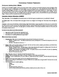 Commentary Explanation Analysis Handout English Teacher High School Teaching High School English Teaching Schools