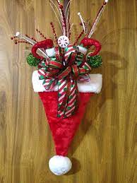 Christmas Santa Hat Door Hanger Christmas Wreaths Diy Christmas Crafts Diy Christmas Diy