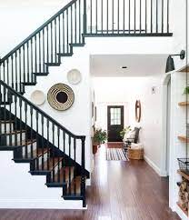 A Little Goes A Long Way Staircase Design Black Painted Stairs Stair Railing