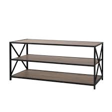 The thick top is easy to clean and stain resistant. 25 62 Haven Modern Farmhouse X Frame Metal And Wood Media Bookshelf Saracina Home Target