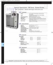 Hwt Technical Specifications Nw Series Bonded Window