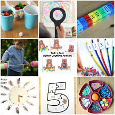 Encourage investigation with mathematical concepts with simple hands on math activities using every day items. Preschool Math Activities That Are Super Fun