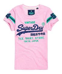 Superdry Pastel Pink Marl Shirt Shop Varsity Entry Tee Women