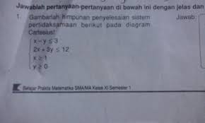 Bagaimana cara menentukan penyelesaian pertidaksamaan linear? Gambarlah Himpunan Penyelesaian Sistem Pertidaksamaan Berikut Pada Diagram Cartesius X Y Lt 3 Brainly Co Id