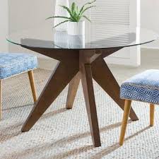 Baldvin Tufted Leather Upholstered Side Chair In Brown In 2020 Dining Table In Kitchen Dining Table Round Dining Table