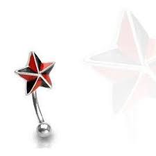 Nautical Star Eyebrow Ring Eyebrow Jewelry Eyebrow Ring Rose Gold Stacking Ring