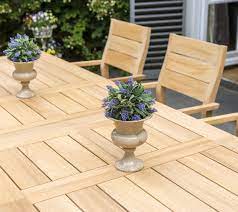 Find furniture crafted to last as long as your memories with our variety of exclusive dining room sets. Wood Garden Dining Sets In Roble Hardwood With Large Extending Table