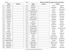 U S States And Capitals Worksheet For 4th 8th Grade Lesson Planet